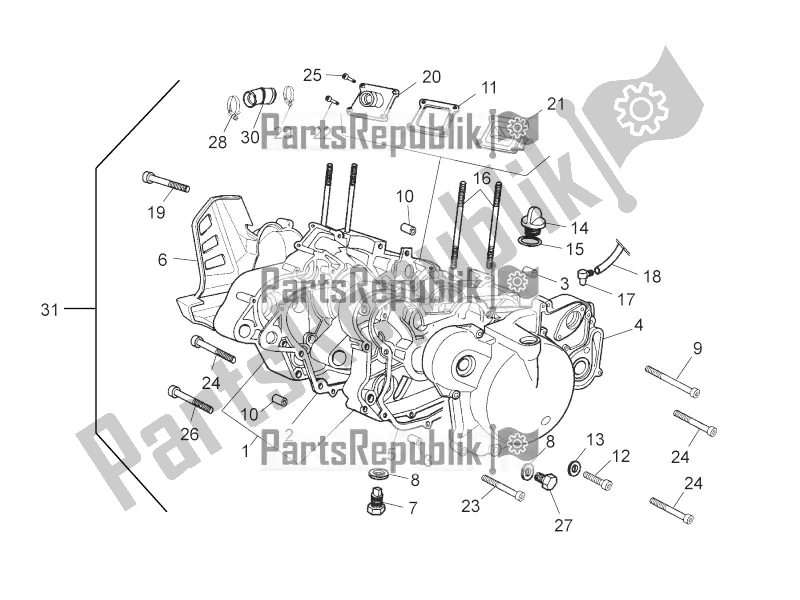 All parts for the Crankcase of the Aprilia RX-SX 50 2016