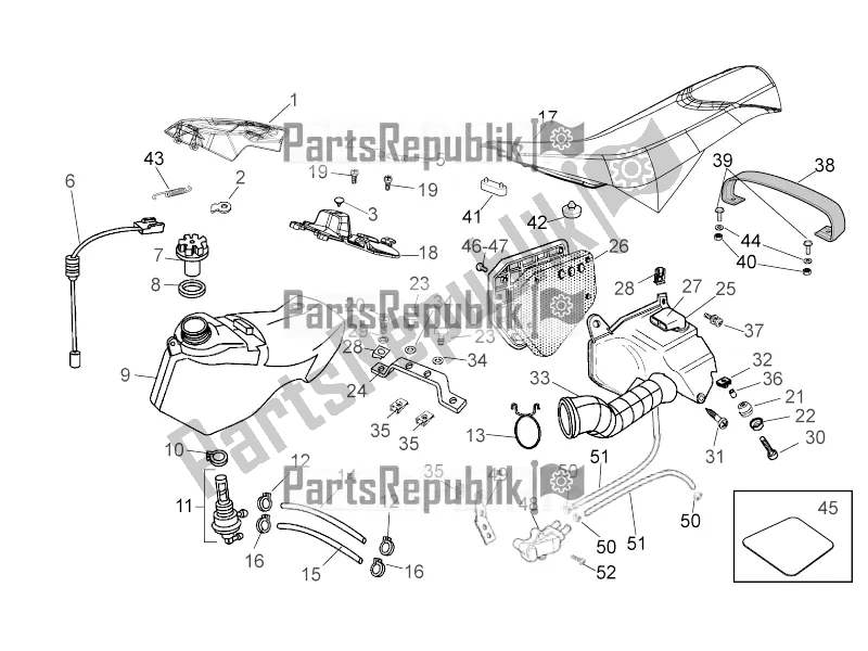 All parts for the Fuel Tank of the Aprilia RX-SX 50 2016