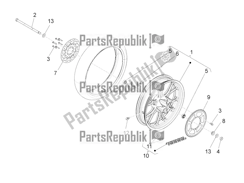 Alle onderdelen voor de Achterwiel Ii van de Aprilia RX-SX 50 2016