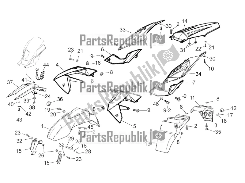 All parts for the Body of the Aprilia RX-SX 50 2017