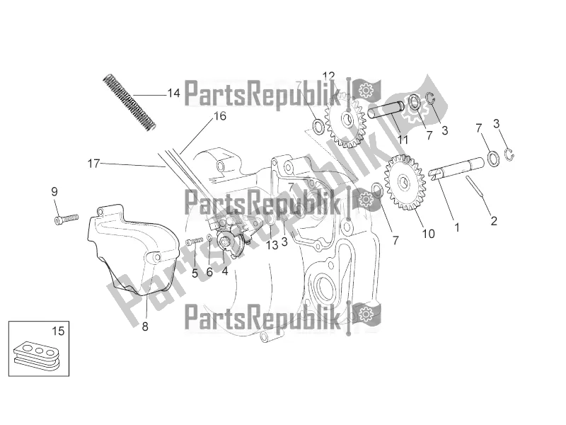 All parts for the Oil Pump of the Aprilia RX-SX 50 2017
