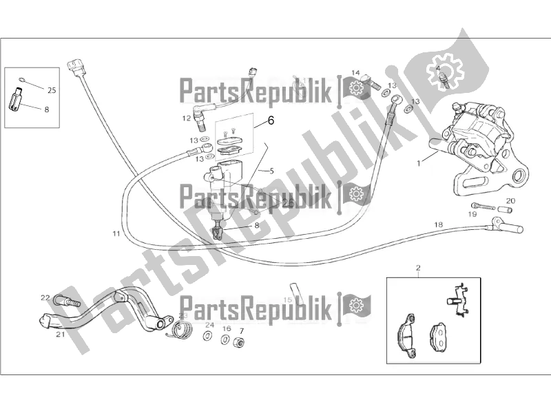 Tutte le parti per il Pinza Freno Posteriore del Aprilia RX-SX 50 2017