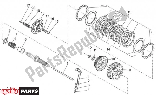 All parts for the Clutch of the Aprilia RXV 4. 5 46 450 2009 - 2011