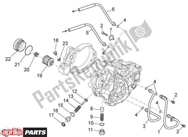 All parts for the Lubrification of the Aprilia RXV 4. 5 46 450 2009 - 2011