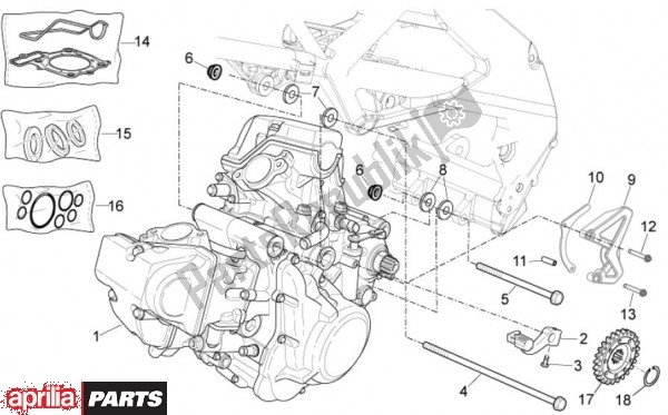 Todas as partes de Motor do Aprilia RXV 4. 5 46 450 2009 - 2011