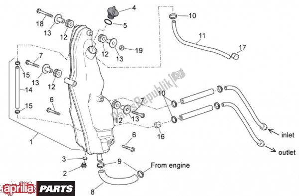 Todas as partes de Oliereservoir do Aprilia RXV 4. 5 46 450 2009 - 2011