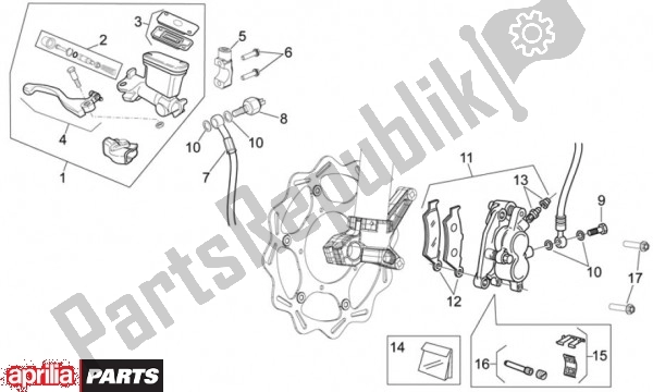 All parts for the Remsysteem Voor of the Aprilia RXV 4. 5 46 450 2009 - 2011