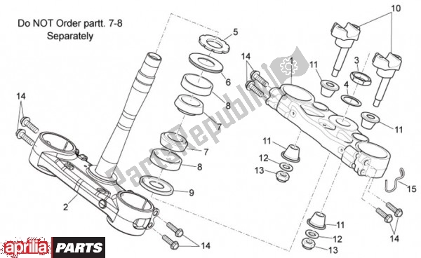 All parts for the Steering of the Aprilia RXV 4. 5 46 450 2009 - 2011