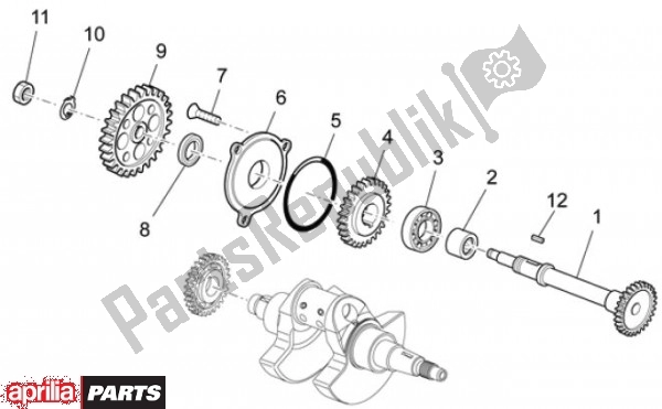 All parts for the Transmission Shaft of the Aprilia RXV 4. 5 46 450 2009 - 2011