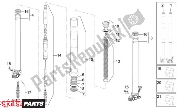 Tutte le parti per il Forcella Anteriore del Aprilia RXV 4. 5 46 450 2009 - 2011