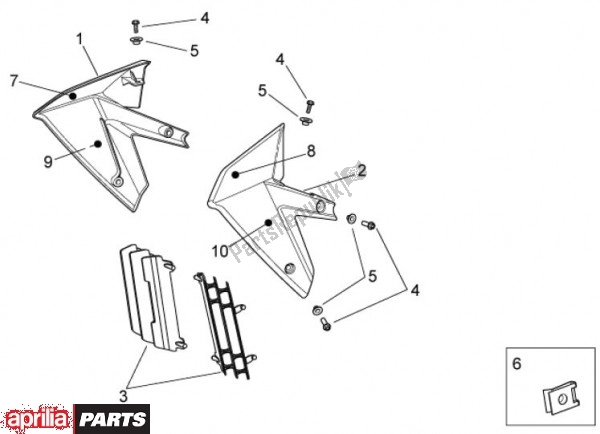 All parts for the Bekledingen Vooraan of the Aprilia RXV Pikes Peak 57 450 2009