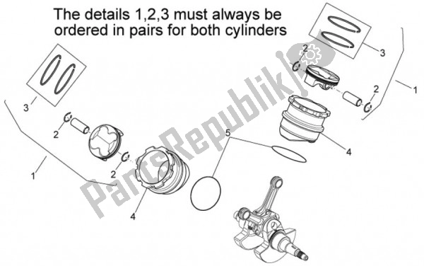 All parts for the Cylinder of the Aprilia RXV Pikes Peak 57 450 2009