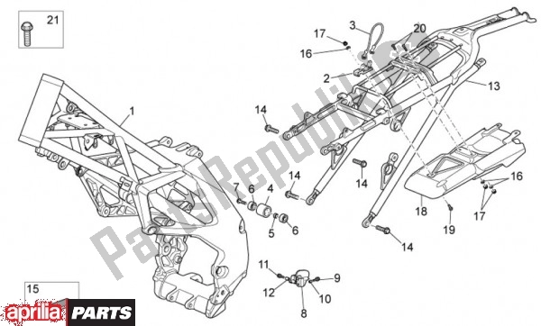 All parts for the Frame of the Aprilia RXV Pikes Peak 57 450 2009