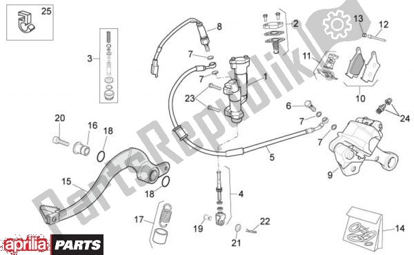 All parts for the Remsysteem Achteraan of the Aprilia RXV Pikes Peak 57 450 2009