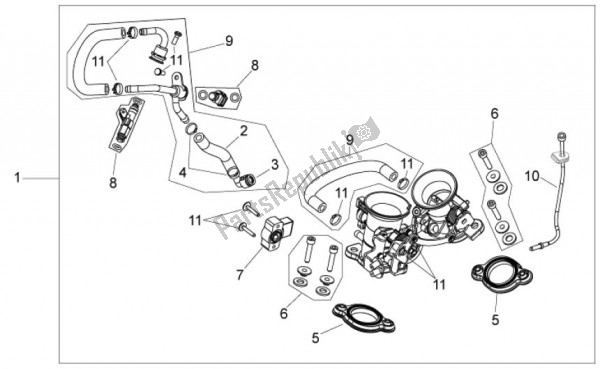 All parts for the Smoorklephuis of the Aprilia RXV Pikes Peak 57 450 2009