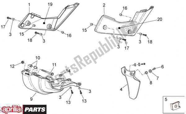 All parts for the Spoiler of the Aprilia RXV Pikes Peak 57 450 2009