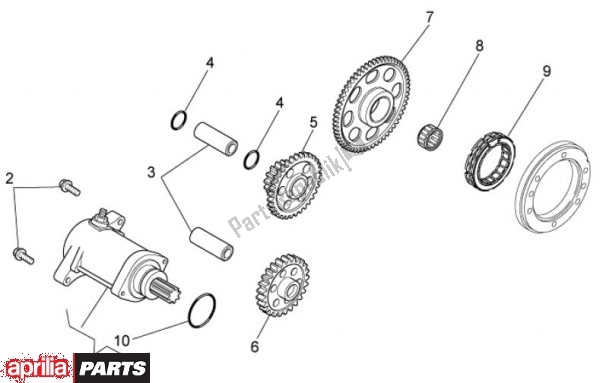 All parts for the Startermotor of the Aprilia RXV Pikes Peak 57 450 2009