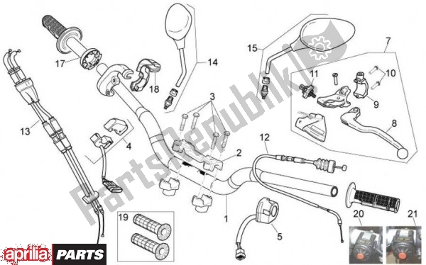 All parts for the Handlebar of the Aprilia RXV Pikes Peak 57 450 2009