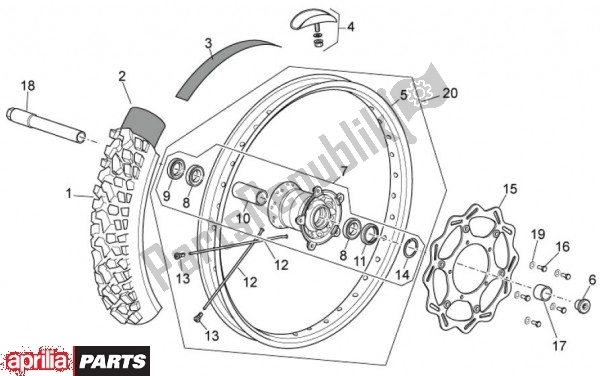 All parts for the Front Wheel of the Aprilia RXV Pikes Peak 57 450 2009