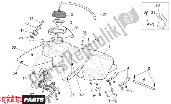 All parts for the Fuel Tank-seat of the Aprilia Rxv-sxv 22 450 2006