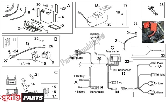 Wszystkie części do Elektrische Instalatie Ii Aprilia Rxv-sxv 22 450 2006