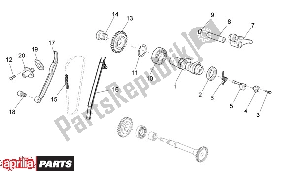 All parts for the Klepbediening Achter of the Aprilia Rxv-sxv 22 450 2006