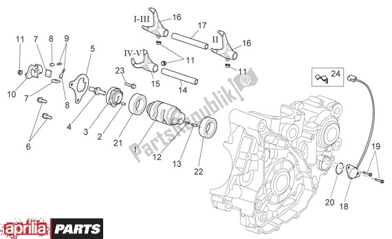 Alle onderdelen voor de Wals Schakelvorken van de Aprilia Rxv-sxv 22 450 2006