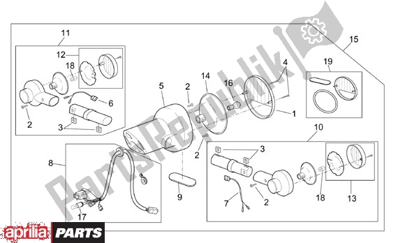 Alle Teile für das Rücklicht des Aprilia Scarabeo 125-150-200 Motore Rotax 15 1999 - 2003