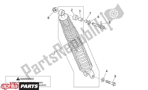 Todas as partes de Articulação Da Suspensão Traseira do Aprilia Scarabeo 125-150-200 Motore Rotax 15 1999 - 2003