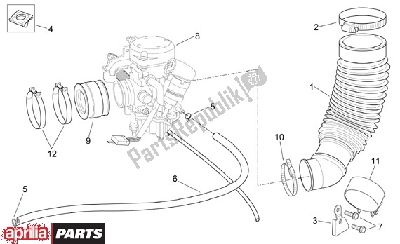 Todas as partes de Carburador do Aprilia Scarabeo 125-150-200 Motore Rotax 15 1999 - 2003