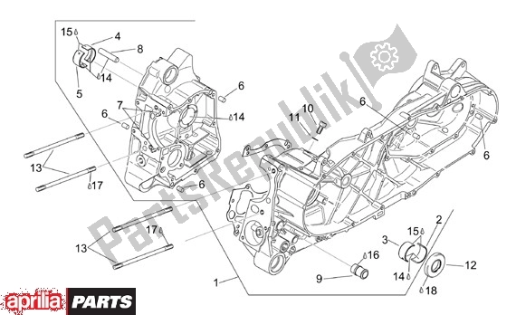 Todas las partes para Caja Del Cigüeñal de Aprilia Scarabeo 125-150-200 Motore Rotax 15 1999 - 2003