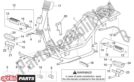 All parts for the Frame of the Aprilia Scarabeo 125-150-200 Motore Rotax 15 1999 - 2003