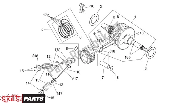 Toutes les pièces pour le Krukas Zuigers du Aprilia Scarabeo 125-150-200 Motore Rotax 15 1999 - 2003