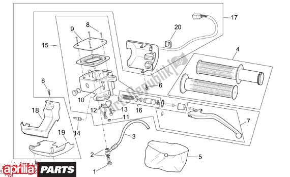 Tutte le parti per il Schakelingen Links del Aprilia Scarabeo 125-150-200 Motore Rotax 15 1999 - 2003