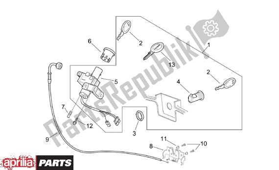 Alle onderdelen voor de Slotset van de Aprilia Scarabeo 125-150-200 Motore Rotax 15 1999 - 2003