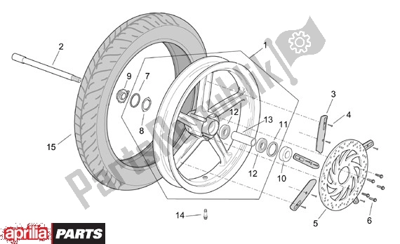 Wszystkie części do Przednie Ko? O Aprilia Scarabeo 125-150-200 Motore Rotax 15 1999 - 2003