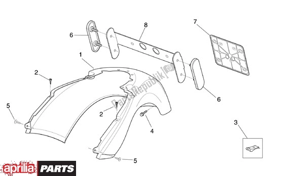 Todas as partes de Zijbeplating do Aprilia Scarabeo 125-150-200 Motore Rotax 15 1999 - 2003