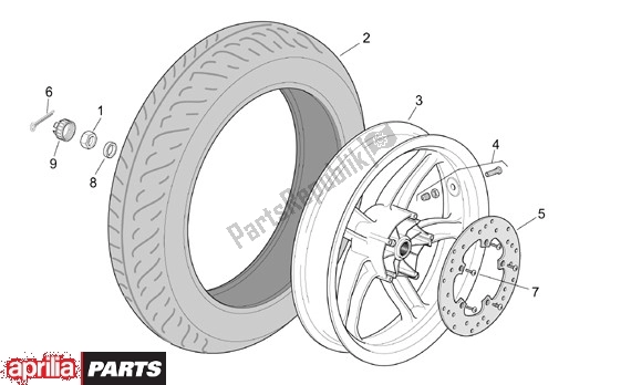 Tutte le parti per il Ruota Posteriore del Aprilia Scarabeo 125-200 16 2003