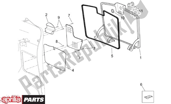 All parts for the Bagagevakklap of the Aprilia Scarabeo 125-200 16 2003