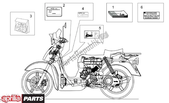 Alle onderdelen voor de Bordje En Leiding van de Aprilia Scarabeo 125-200 16 2003