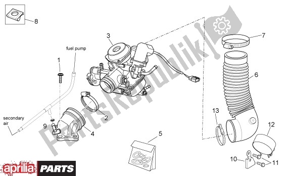 Toutes les pièces pour le Carburateur du Aprilia Scarabeo 125-200 16 2003