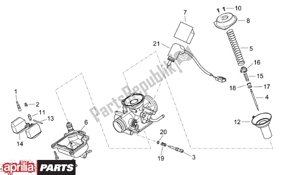 All parts for the Carburateurcomponenten of the Aprilia Scarabeo 125-200 16 2003