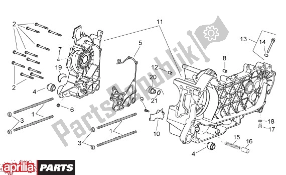 Todas as partes de Bloco Do Motor do Aprilia Scarabeo 125-200 16 2003