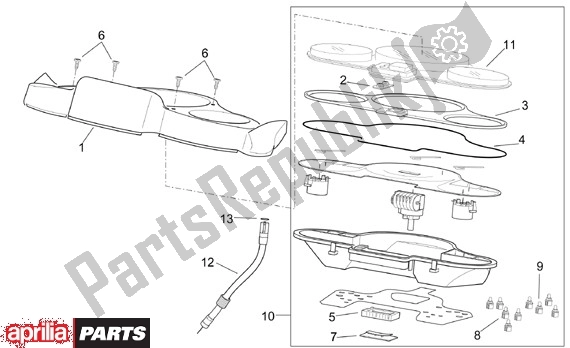 Todas las partes para Tablero De Instrumentos de Aprilia Scarabeo 125-200 16 2003