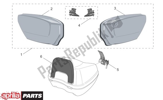 All parts for the Koffer of the Aprilia Scarabeo 125-200 16 2003