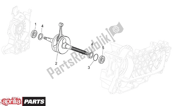 All parts for the Crankshaft of the Aprilia Scarabeo 125-200 16 2003