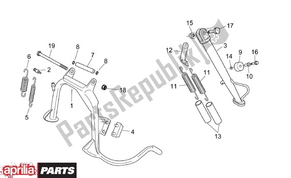 Todas as partes de Suporte Central do Aprilia Scarabeo 125-200 16 2003