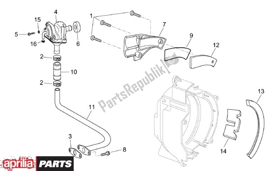 All parts for the Nevenluchtbehuizing of the Aprilia Scarabeo 125-200 16 2003