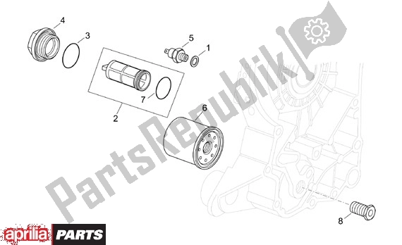 All parts for the Oliefilterinzet of the Aprilia Scarabeo 125-200 16 2003