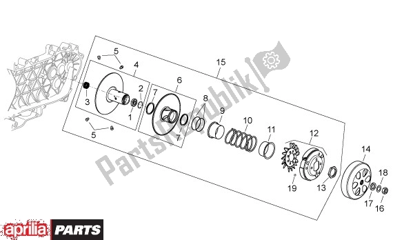 Todas as partes de Secundaire Poelie do Aprilia Scarabeo 125-200 16 2003